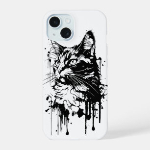 Chat noir et blanc Splash