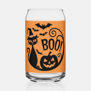 Chat noir et citrouille de glace de café Halloween