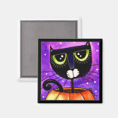 Chat noir et Citrouille - Magnet (Recto/Verso)