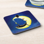 Chat noir et ensemble de dessous de verre de (Côté gauche)