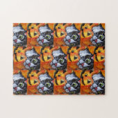 Chat noir et Jack OLantern Halloween Jigsaw Puzzle (Horizontal)