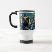 Chat noir et lune céleste Voyage Mug (Gauche)