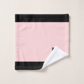 Chat noir et monogramme sur noir et rose (Gant de toilette)