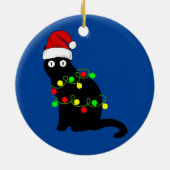 Chat noir et ornement des lumières de Noël (Dos)