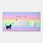 Chat noir et papillon sur arc-en-ciel (Clavier et souris)