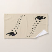 Chat noir et Pawprints (Serviette à main)