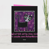 Chat noir et pois - carte de voeux féline (Dos)