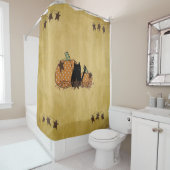 Chat Noir Et Rideau De Douche Citrouille (En situation)