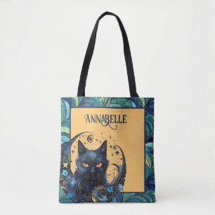 Chat noir et Sac fourre-tout de lune céleste
