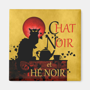 Chat Noir et Thé Noir, Black Cat Black Tea Magneet