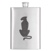 Chat noir Fiole en acier inoxydable Silhouette (devant)