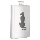 Chat noir Fiole en acier inoxydable Silhouette (Droite)