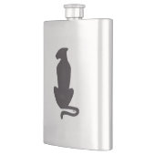 Chat noir Fiole en acier inoxydable Silhouette (Gauche)