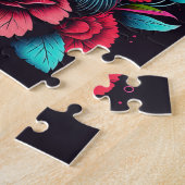 CHAT NOIR FLEURS IMAGINAIRE JIGSAW PUZZLE (Côté)