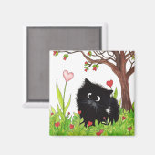 Chat noir flou par Bihrle Magnet (Recto/Verso)