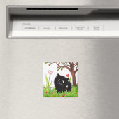 Chat noir flou par Bihrle Magnet (In Situ (Lave-vaisselle))