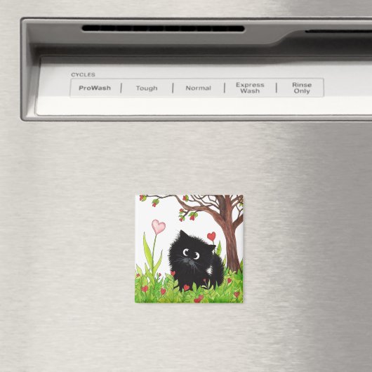 Chat noir flou par Bihrle Magnet (In Situ (Lave-vaisselle))