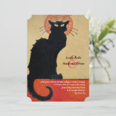 Chat Noir Franse uitnodiging tot weddenschap (Staand voorkant)