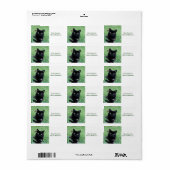 Chat noir - Gardez votre chat Étiquette en sécurit (Feuille entière)