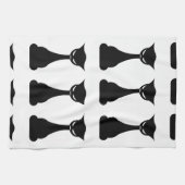 Chat noir gothique silhouette serviette de cuisine (Horizontal)