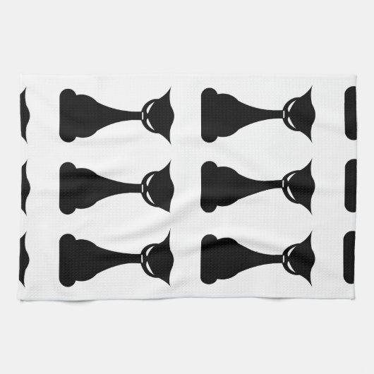 Chat noir gothique silhouette serviette de cuisine (Horizontal)