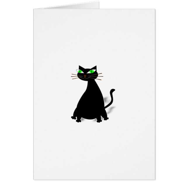 Chat noir gras aux yeux verts (Devant)