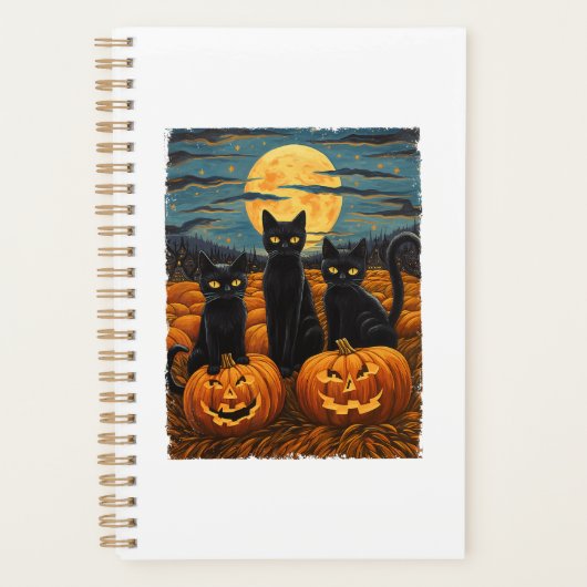 Chat noir Halloween Amoureux de les chats Starry N (Devant)