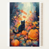 Chat noir Halloween avec citrouilles effrayantes (Dos)
