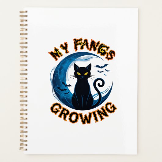 Chat noir Halloween Croissance des crochets Lune b (Devant)