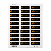 Chat noir Halloween Étiquettes de adresse (Feuille entière)