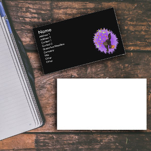 Chat noir Halloween Fireworks Carte de visite pers