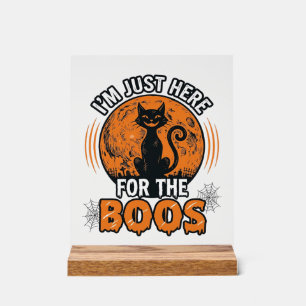 Chat noir Halloween ici pour les huées Vintage Shi