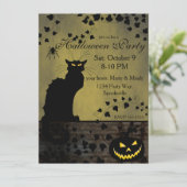 Chat Noir Halloween Kaart (Staand voorkant)