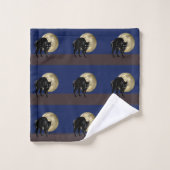 Chat Noir Halloween Prowling Sur Une Nuit De Plein (Gant de toilette)