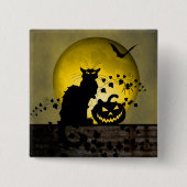 Chat Noir Halloween Vierkante Button 5,1 Cm (Voorkant)