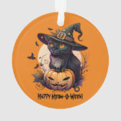 Chat noir "Happy Meow-O-Ween" et Jack-o-Lantern (dos)