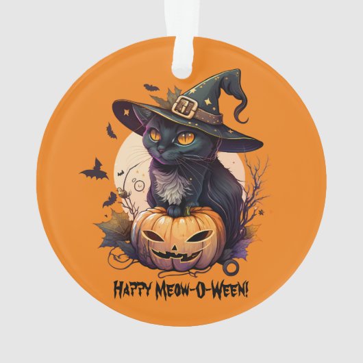 Chat noir "Happy Meow-O-Ween" et Jack-o-Lantern (dos)