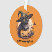 Chat noir "Happy Meow-O-Ween" et Jack-o-Lantern (devant)