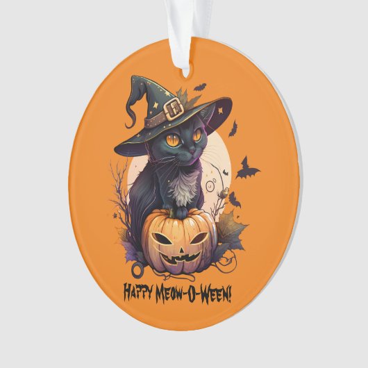 Chat noir "Happy Meow-O-Ween" et Jack-o-Lantern (devant)