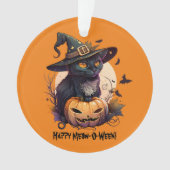 Chat noir "Happy Meow-O-Ween" et Jack-o-Lantern (devant)