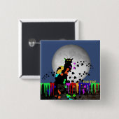 Chat Noir Holi Hai Vierkante Button 5,1 Cm (Voorkant /achterkant)