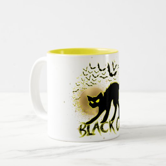 Chat noir inspiré Mug Halloween (Devant gauche)