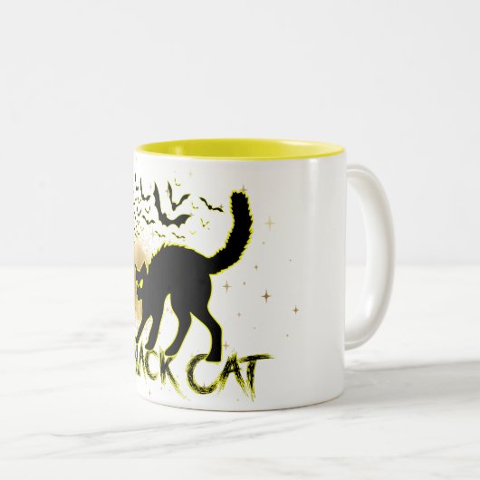 Chat noir inspiré Mug Halloween (Devant droit)