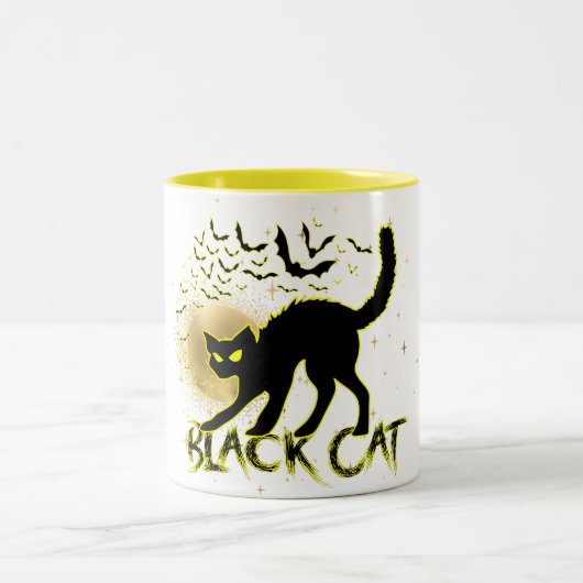 Chat noir inspiré Mug Halloween (Centre)