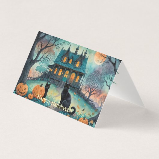 Chat noir, Jack O Lanterns, Halloween Maison Éffra (Front)