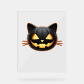 Chat noir Jack o'Lantern Emoji T-shirt classique (Recto)