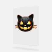 Chat noir Jack o'Lantern Emoji T-shirt classique (Angle)