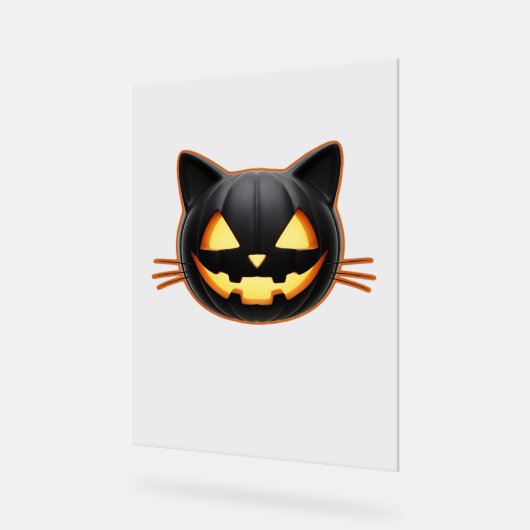 Chat noir Jack o'Lantern Emoji T-shirt classique (Angle)