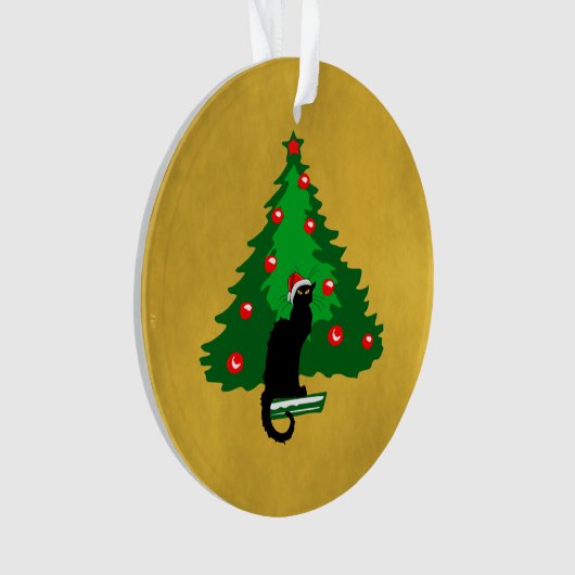 Chat Noir Kerstmis Ornament (voorkant)
