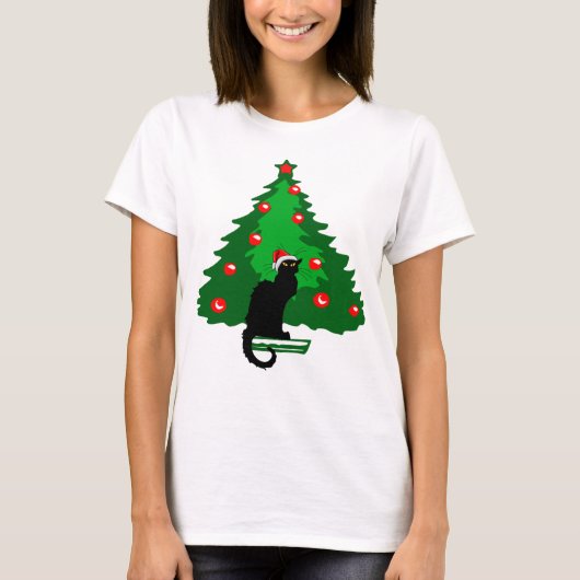 Chat Noir Kerstmis T-shirt (Voorkant)